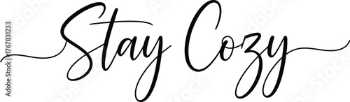 Stay Cozy Calligraphy Text Design With Warm Feelings