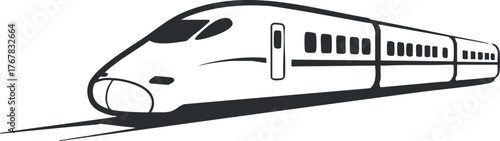 A sleek silhouette of a high-speed train emphasizing modern transportation and travel efficiency.