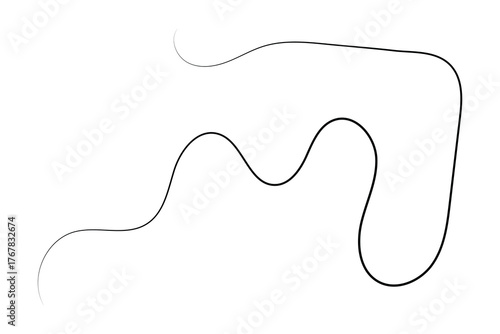 abstract hand drawn wave curved squiggly line icon. vector illustration.