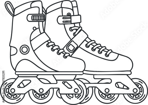 A pair of inline skates designed for roller skating and recreational activities.