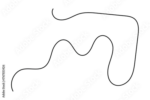 abstract hand drawn wave curved squiggly line icon. vector illustration.