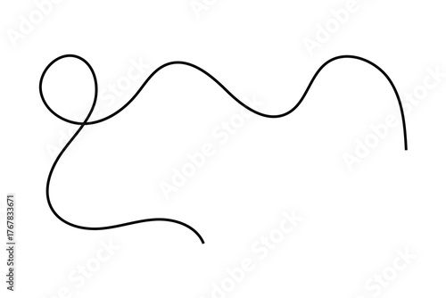 abstract hand drawn wave curved squiggly line icon. vector illustration.