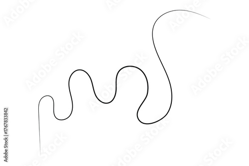 abstract hand drawn wave curved squiggly line icon. vector illustration.