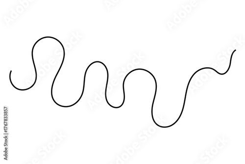 abstract hand drawn wave curved squiggly line icon. vector illustration.