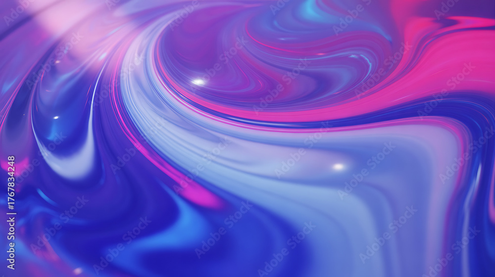 Fototapeta premium Swirling shades of purple and blue create a mesmerizing abstract design