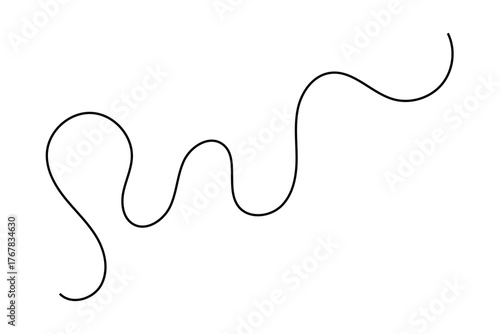 abstract hand drawn wave curved squiggly line icon. vector illustration.