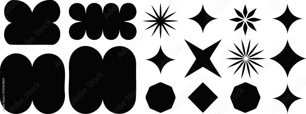 Fototapeta premium Abstract silhouette design in black and white minimalist modern art