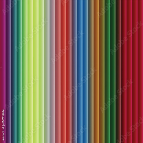 Vibrant rainbow of vertical stripes in a spectrum of colors