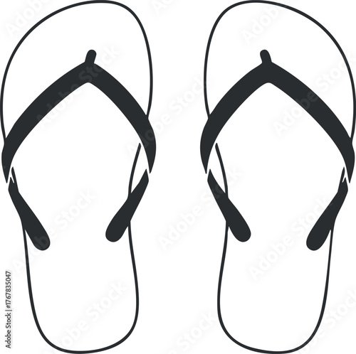A pair of black flip flops ideal for summer outings at the beach or casual events.