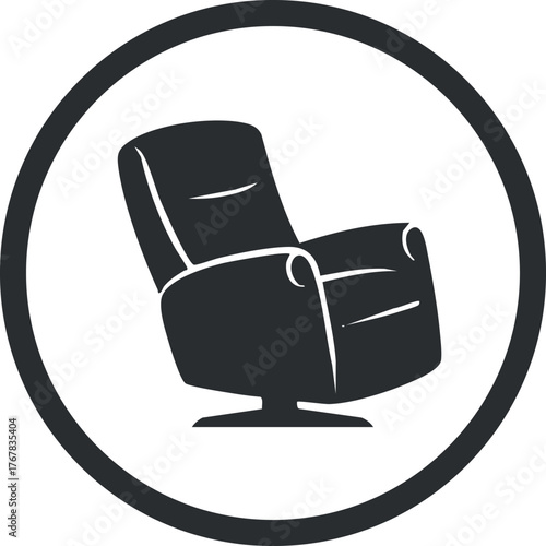 Stylish recliner chair icon for modern home decor and comfortable seating solutions.