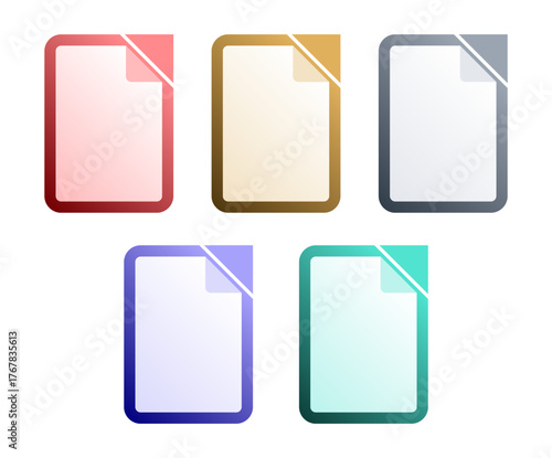 File and document icon set. A set of graphic templates of files and documents. EPS10 Vector illustration