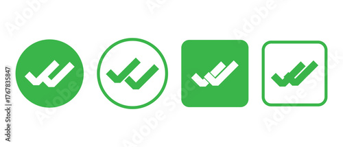 checkmark icon, double tick icon, accept and approved symbol icon.