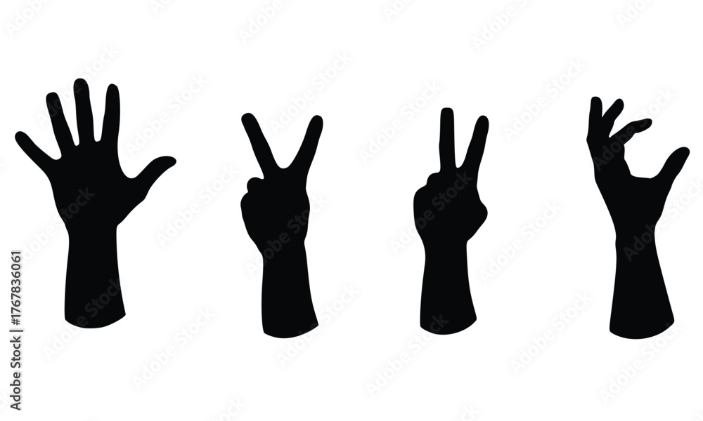 Obraz premium hand silhouette vector