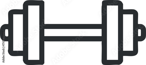 Illustration of a dumbbell, symbolizing fitness and strength training in a gym setting.