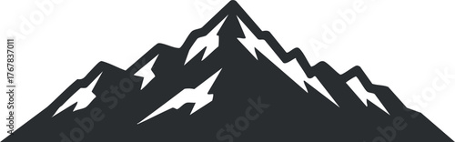 Stylized silhouette of a mountain peak representing adventure and natural beauty in outdoor settings.