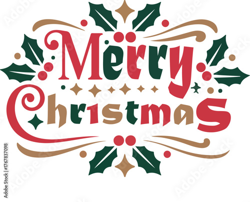 Merry christmas logo vector .
