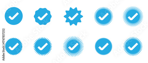 Verified Badge Vector, Instagram and twitter verified badge icon.