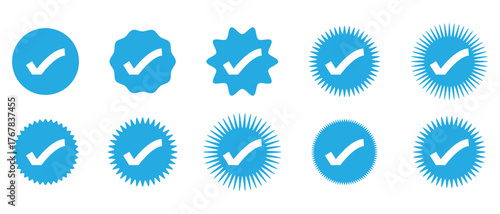 Verified Badge Vector, Instagram and twitter verified badge icon.