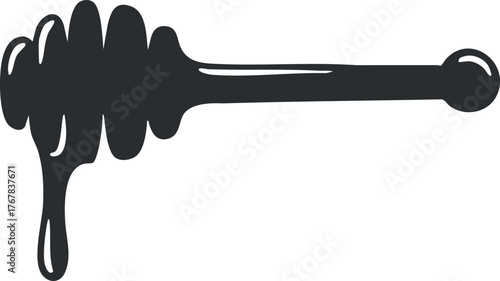 A stylized illustration of honey dripping from a spoon, emphasizing its sweetness and natural appeal.