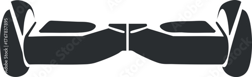 Stylish silhouette of a hoverboard illustrating modern electric personal transportation device.