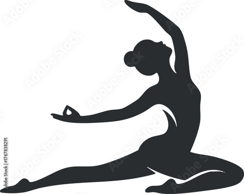 Elegant silhouette of a dancer in a graceful pose showcasing flexibility and artistic movement.
