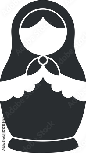 A simple matryoshka doll illustration representing traditional Russian craftsmanship and culture.