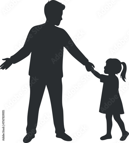 Silhouette of a parent interacting with a child, symbolizing love and family connection.