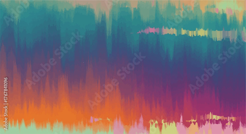 Vibrant abstract brushstrokes create a colorful, energetic background.