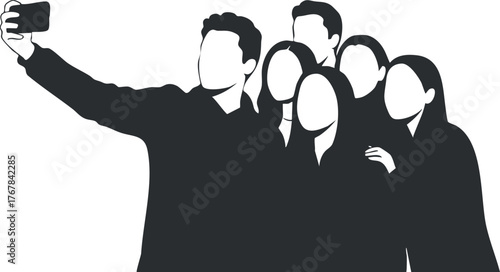 A group of friends taking a selfie together, capturing a joyful moment of unity.