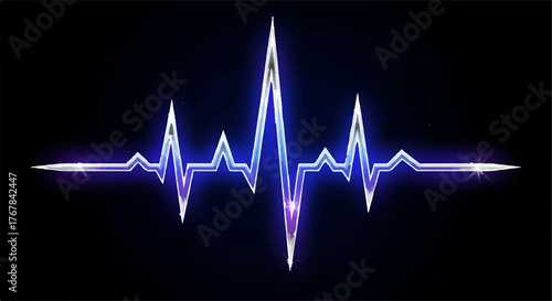 Vibrant electric pulse line representing vital signs and energy on a dark background.