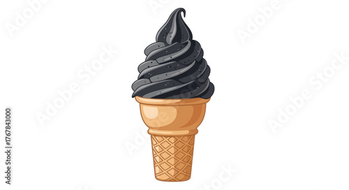 Black Ice Cream Cone: A Swirl of Dark Delight.