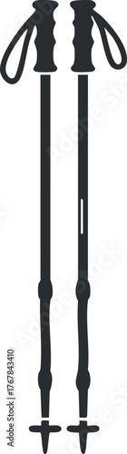Illustration of hiking poles designed for outdoor adventure and trekking activities.