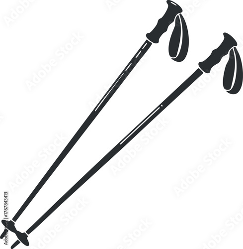 Two trekking poles designed for hiking and outdoor activities in nature.