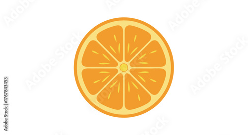 Freshly Sliced Orange Fruit Showing Internal Segments.