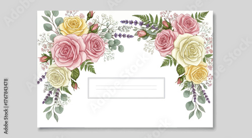 Elegant Floral Arrangement with Delicate Roses and Greenery.