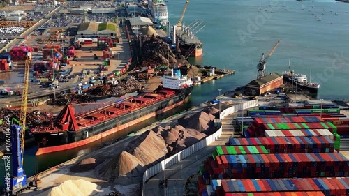 Wallpaper Mural Cargo ship docked in Southampton UK Torontodigital.ca