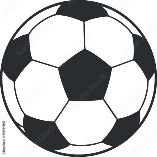 A classic black and white soccer ball designed for sports and recreational activities.