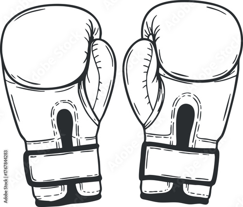 A pair of boxing gloves designed for training and competition in martial arts and fitness.