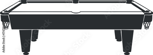 A simple black and white illustration of a pool table suitable for gaming design.