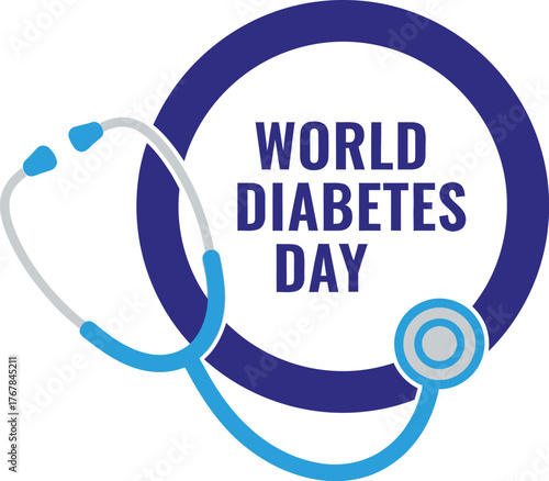 World diabetes day logo symbol of awareness, prevention, and treatment of diabetes around world