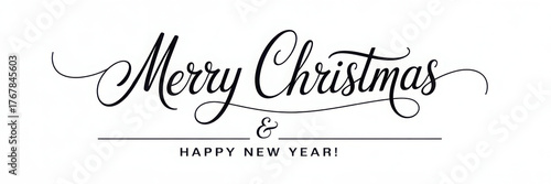 Merry Christmas hand lettering isolated. Vector illustration
