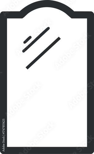 A modern mirror reflecting light in a stylish interior space for home decoration.