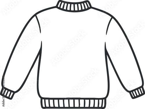 Illustration of a simple sweater design showcasing the back view of the garment.