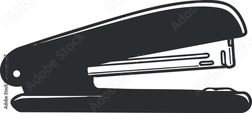 A minimalist silhouette of a stapler, representing essential office supplies and stationery tools.