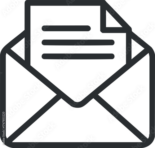 An illustration of an envelope representing email communication and digital messaging.