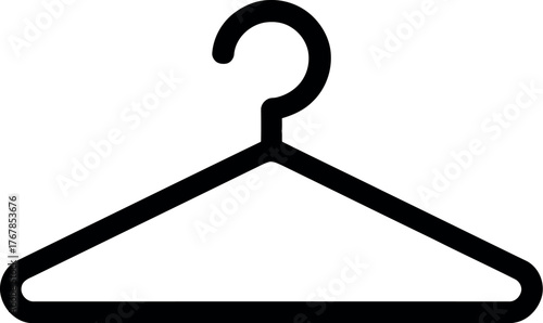 A simple black line drawing of a clothes hanger is shown on a white background.