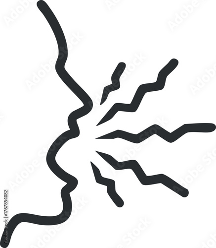 An abstract graphic representation of head pain or headache symptoms.