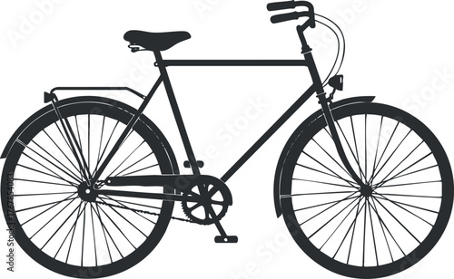 A minimalist silhouette of a classic bicycle ideal for transportation and fitness activities.