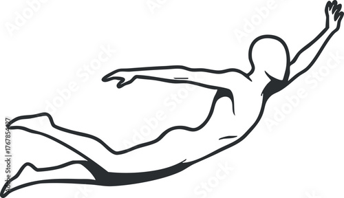 A dynamic illustration of a swimmer in motion, capturing the essence of athleticism and grace.