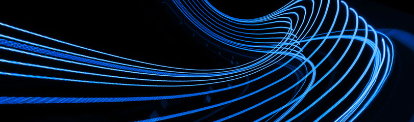 Papier peint photo Autoroute de nuit Phares bleus pose longue nocturne  © Krzysztof Bubel